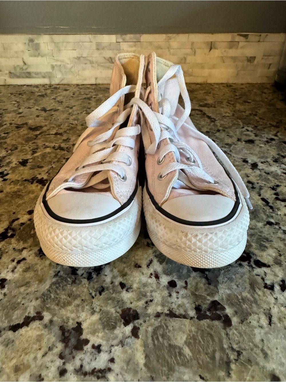 Converse Kids Light Pink High-Top Canvas Sneakers with White Soles